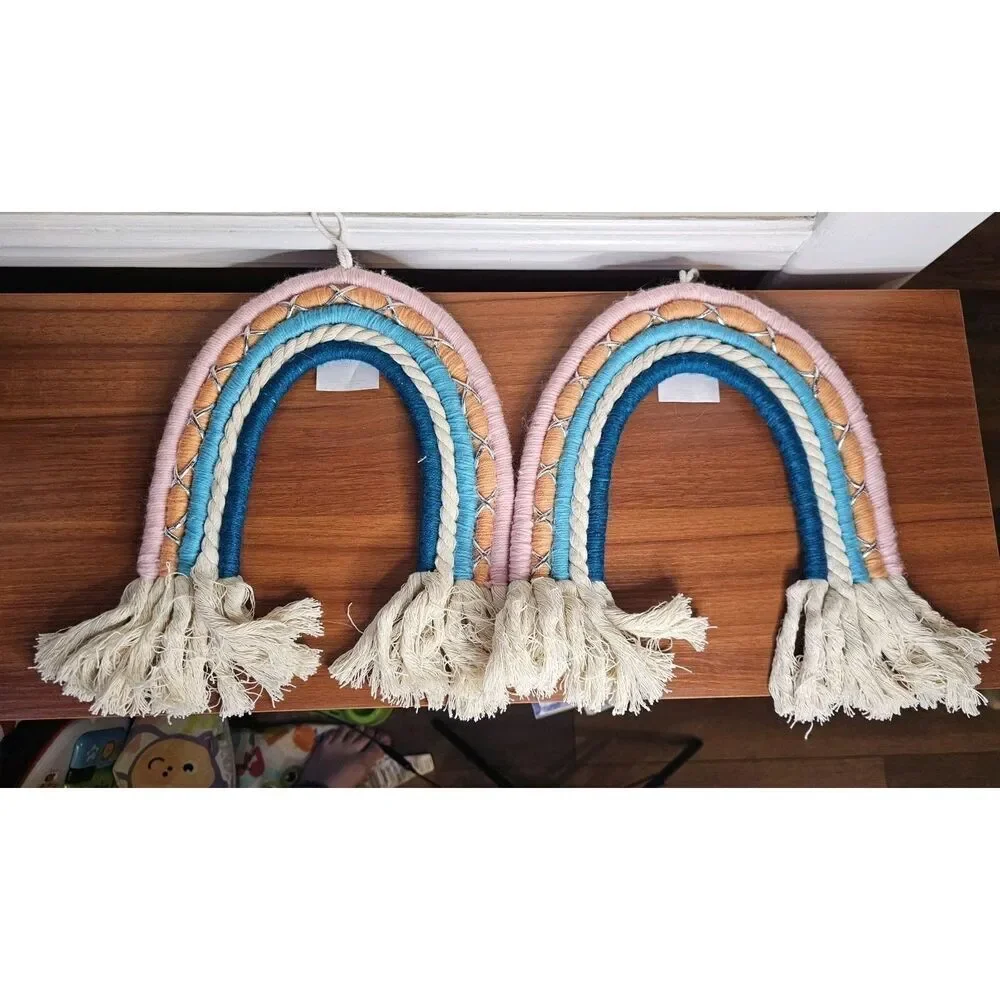 Rainbow‎ Macrame Tapestry Wall Hanging Home Decor Boho Girls Room